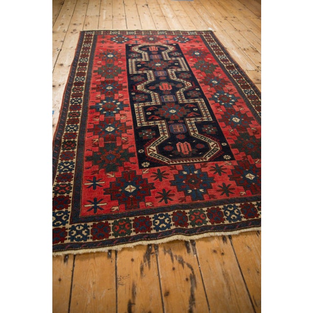 Textile 1920s Antique Persian Northwest Stepped Medallion Wool Rug For Sale - Image 7 of 12