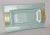 Glass Fontana Arte Glass Beveled & Gold Infused Rectangle Footed Serving Tray Italy For Sale - Image 7 of 13