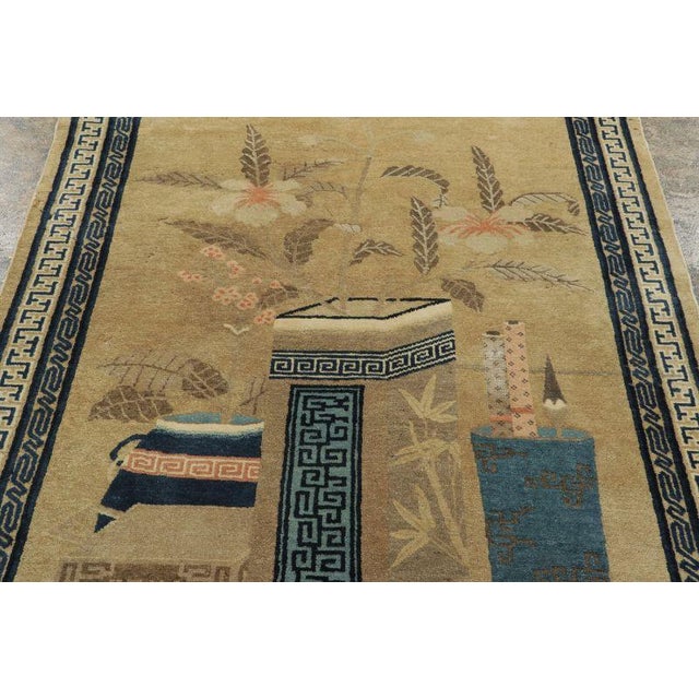 Chinese Antique Chinese Peking Wool Rug by Rug & Kilim, Scholar's Table, 1900–1909 For Sale - Image 3 of 8