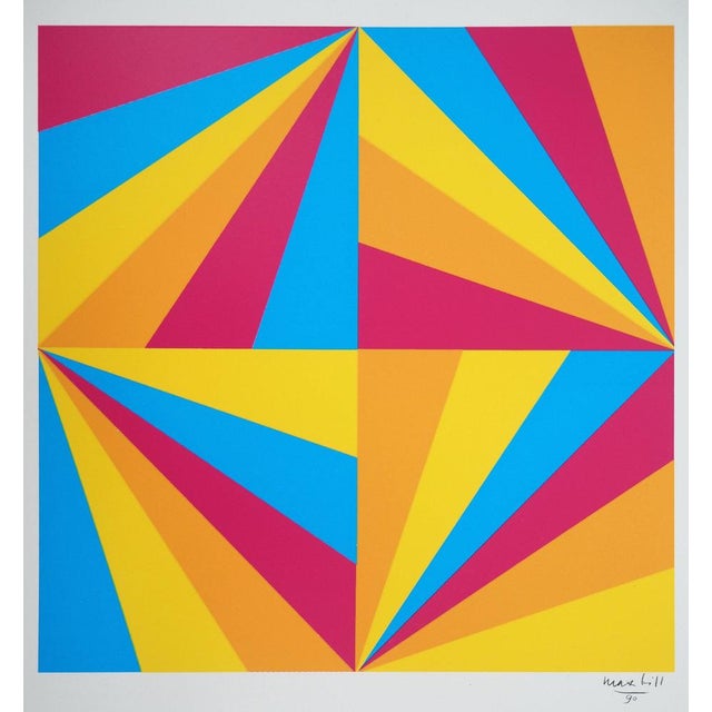 Max BILL (1908-1994) Geometric Composition Original color poster Signed in the plate On wove paper, 30 x 40 cm (approx. 12...
