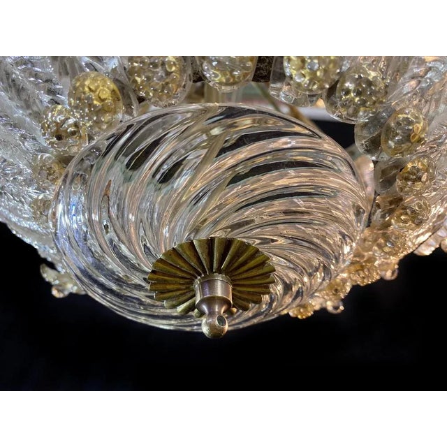 1950s Glass Flower Chandelier with Gold Inclusions, 1950s For Sale - Image 5 of 18