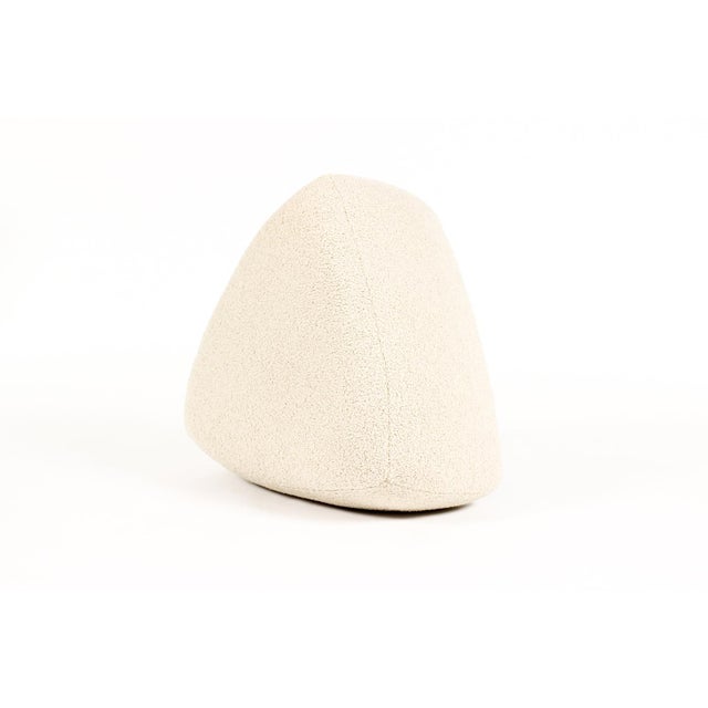 Not Yet Made - Made To Order Custom Morro Triangular Ottoman Footstool — Stone Bouclé — White Oak For Sale - Image 5 of 6