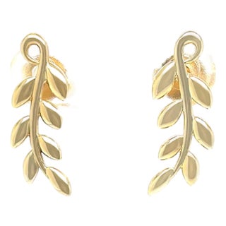Tiffany & Co. 18ct Yellow Gold Paloma Picasso Olive Leaf Climber Earrings 4.23g, A Pair For Sale