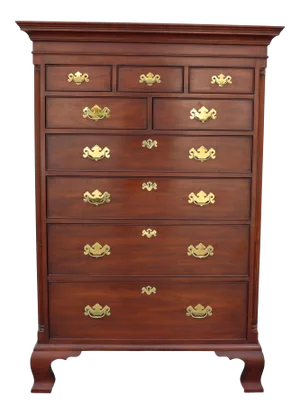 Henkel Harris Wild Black Cherry 9 Drawer Tall Chest