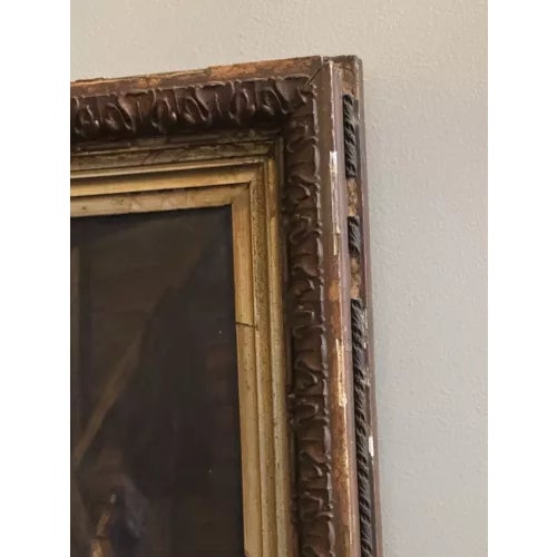 E. Allum 1886 Oil on Canvas Gathering the Chickens Framed Victorian Painting For Sale - Image 10 of 12