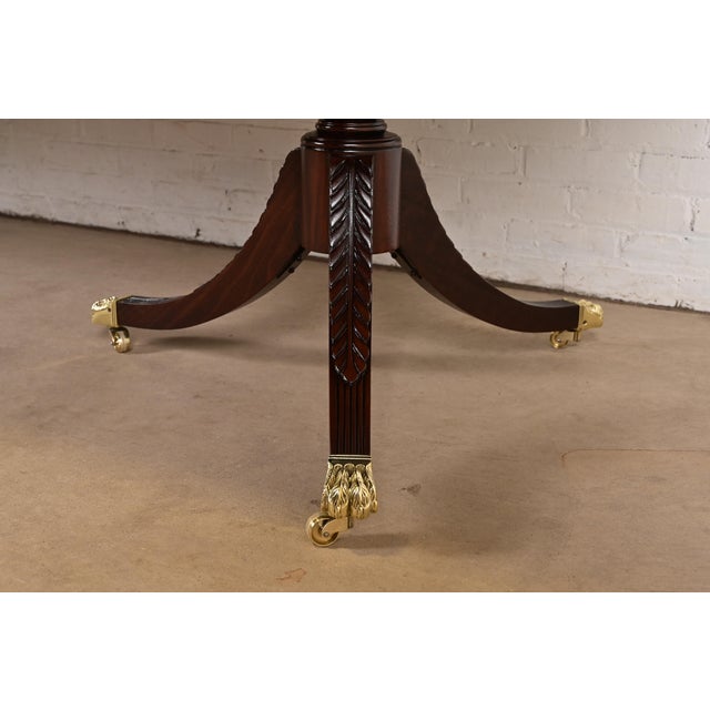 Karges Georgian Mahogany Double Pedestal Extension Dining Table, Newly Refinished For Sale - Image 13 of 16
