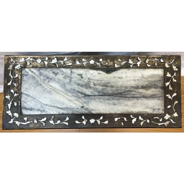 Stone Asian Style 12 Drawer Cabinet With Marble Inlaid Top and Side Panels For Sale - Image 7 of 8