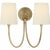 Reed Double Sconce in Hand-Rubbed Antique Brass with Linen Shades Designer: Thomas O'Brien Finish: Hand-Rubbed Antique...
