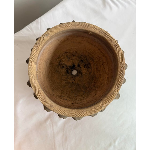 Vintage Brutalist Clay Pinch Pot Planter in the Style of Dexter Pottery For Sale - Image 6 of 8