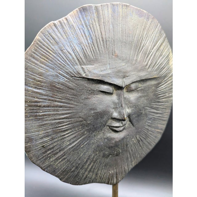 1970s 1970s Original Bronze "Sun God" Sculpture: Signed Kunping For Sale - Image 5 of 8