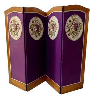 Four-Panel Screen with Oval Tapestry