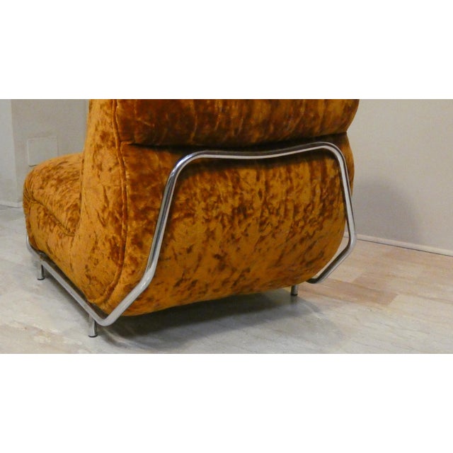 1970s Modular 3-Seater Sofa in Steel and Velvet by Adriano Piazzesi, Italy, 1970s, Set of 3 For Sale - Image 5 of 15