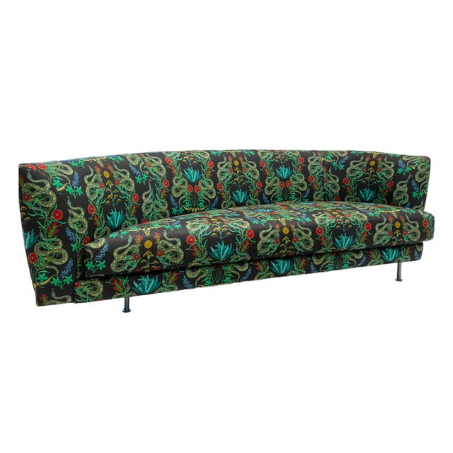 Green Mid 20th Century Vintage Sofa Attributed to Thayer Coggin: Texas Roads Edition For Sale - Image 8 of 18