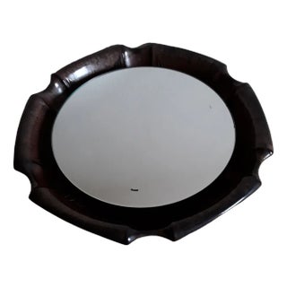 Vintage Wall Mirror with Ceramic Frame, 1980s For Sale