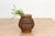 Deep Brown Carved Bulbous Marble Vase For Sale - Image 9 of 9