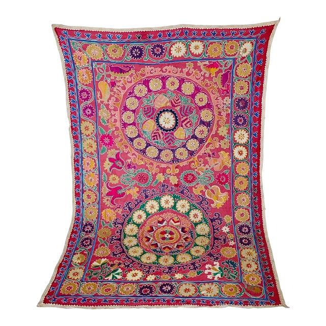 1970s Vintage Suzani Fabric For Sale