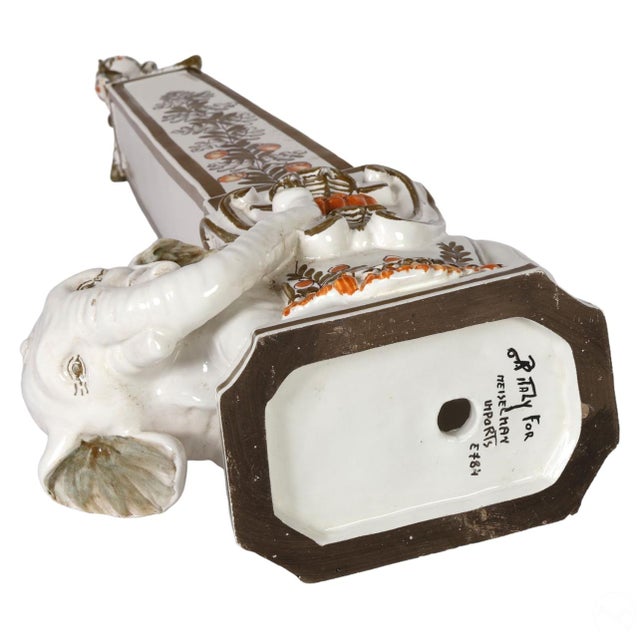 Pair Elephant Obelisks Glazed Terra Cotta, Italian For Sale - Image 9 of 9