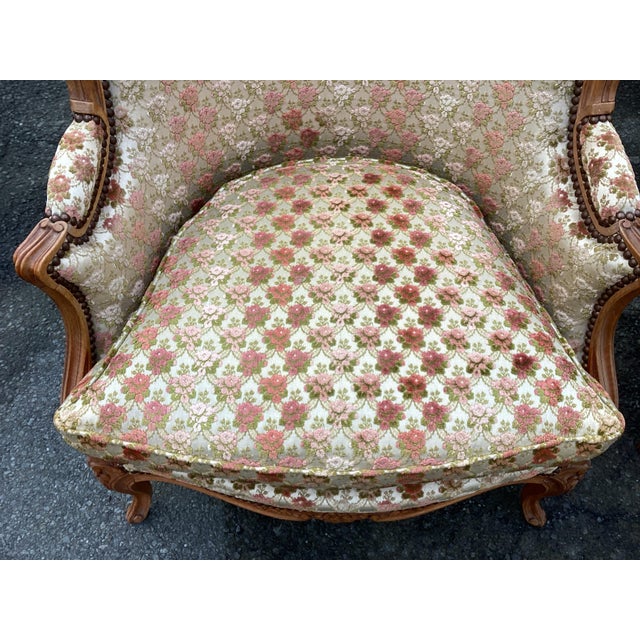 Tan French Vintage Salon Set W/Velvet Upholstery For Sale - Image 8 of 13