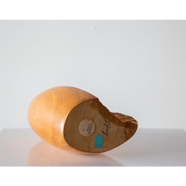 Tan 1970s Doug Ayers Chip Carved Vase Studio Craft Camphor Wood Weed Pot For Sale - Image 8 of 8