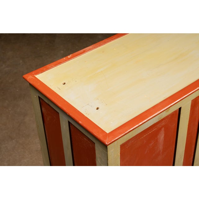Vintage 15-Drawer Industrial Rolling Parts Cabinet For Sale - Image 4 of 6