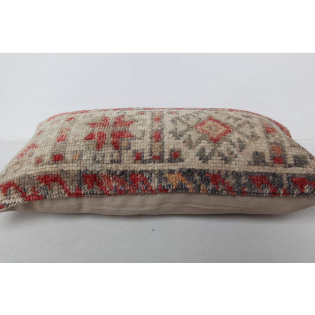 Vintage Tribal Red and Beige Bohemian Rug Pillow Cover - 12'' X 20'' For Sale - Image 9 of 10