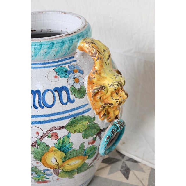 1990s Large Glazed Ceramic Lemon Urn, 1990s For Sale - Image 5 of 11