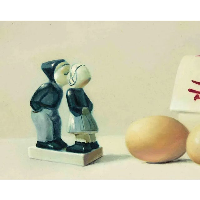 Contemporary Zhang Wei Guang, Breakfast, Original Oil Painting, 2000s For Sale - Image 3 of 5