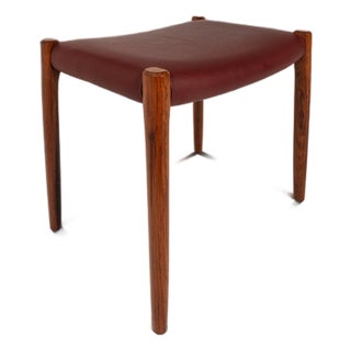 Danish Modern Model 77a Ottoman in Teak & Leather by Niels Otto Møller for j.l. Møller Mobelfabrik, Denmark, C. 1960's For Sale