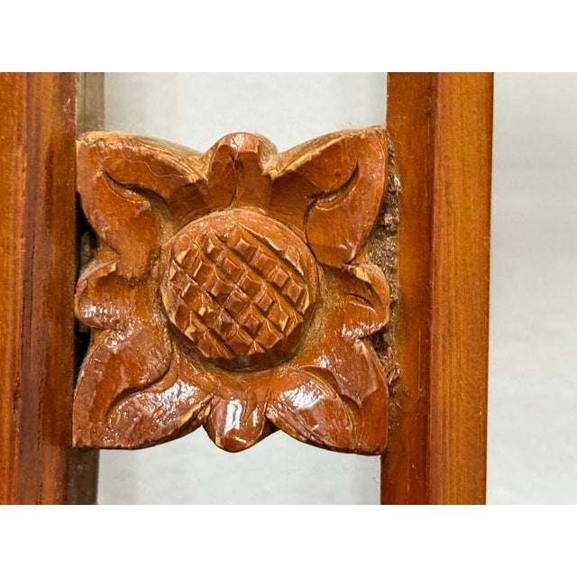 Brown Chinese Carved Wood Geometric Lattice Panel, Antique For Sale - Image 8 of 12