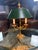 Vintage French Empire Style Brass Bouillotte Table Lamp With Green Tole Shade For Sale - Image 11 of 12