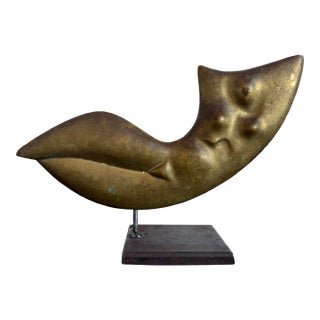 Domenico Calabrone Bronze Modernist Sculpture of Female Torso - Brazil 1980s For Sale
