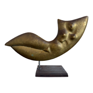 Domenico Calabrone Bronze Modernist Sculpture of Female Torso - Brazil 1980s