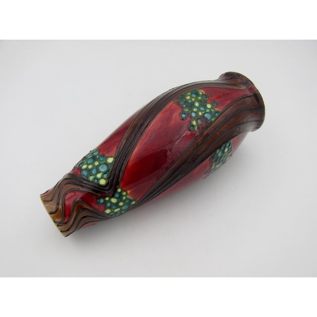 Mintons Art Pottery Studio English Minton Secessionist Art Nouveau Vase Pair For Sale - Image 4 of 14