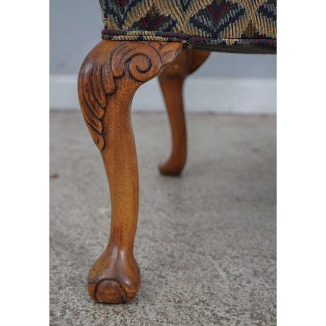 Ball & Claw Foot Upholstered Library Armchair For Sale - Image 10 of 13