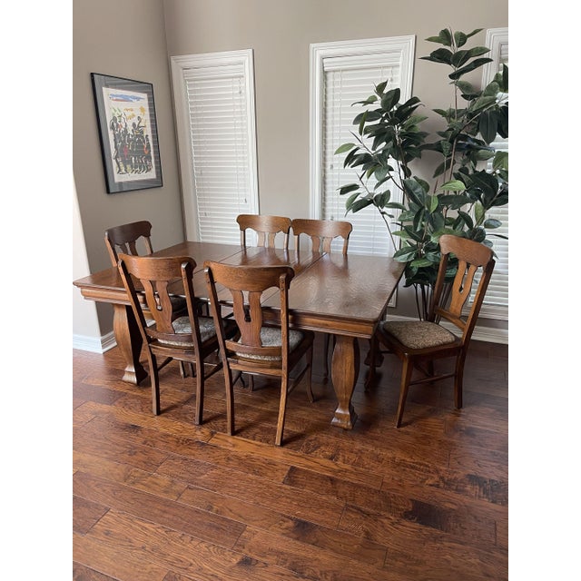 Early 1900s 20th Century Depression Era Wooden Dining Table For Sale - Image 14 of 14