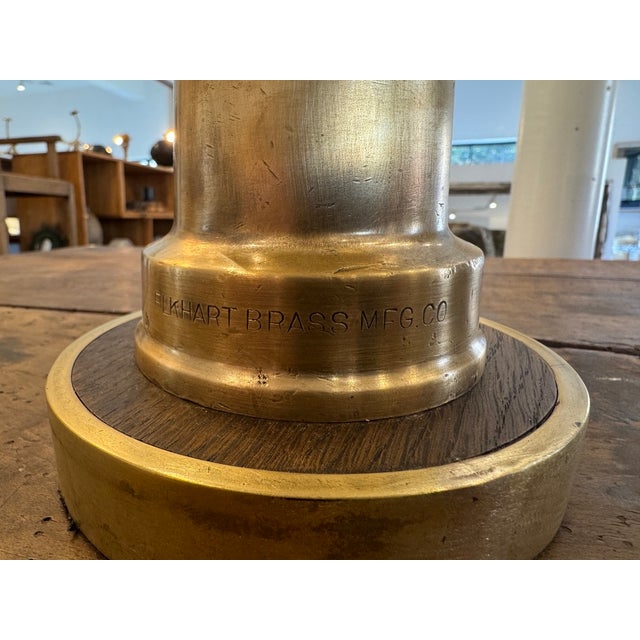 Vintage Firehose Nozzel Solid Brass Table Lamp on Custom Base For Sale - Image 10 of 10