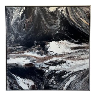 Vintage Richard Mann "Black and White" Painting For Sale
