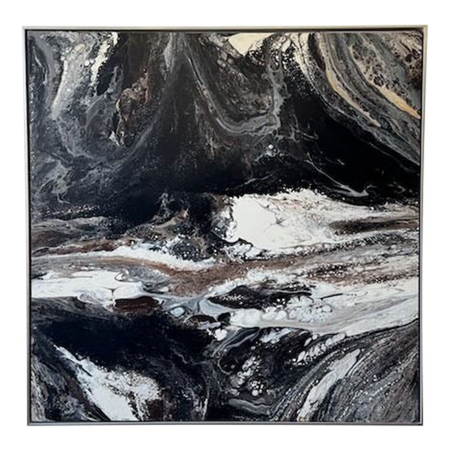 Vintage Richard Mann "Black and White" Painting For Sale