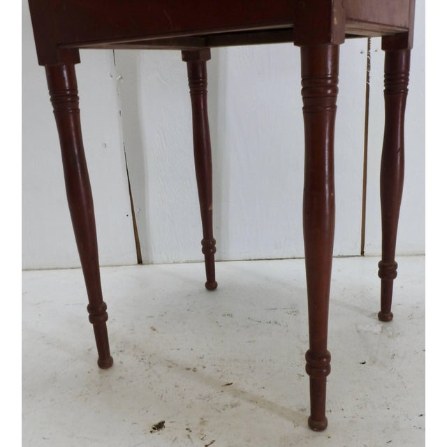 Red 19th Century Primitive Red Working Table For Sale - Image 8 of 9