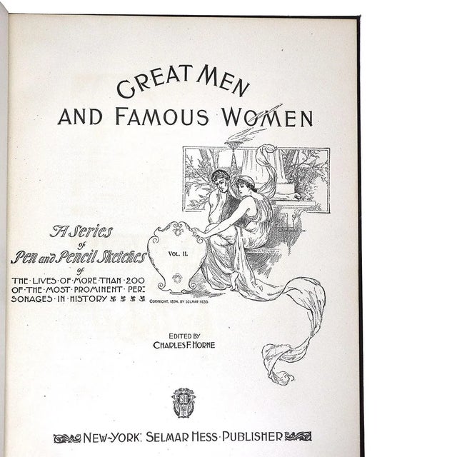 American Late 19th Century 1st Edition Book: Great Men and Famous Women, Volume II by Charles F. Horne For Sale - Image 3 of 10