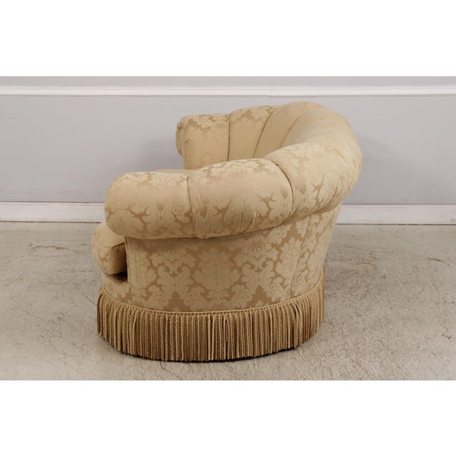 Century Channel Back Upholstered Damask Sofa For Sale In Philadelphia - Image 6 of 17