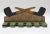 Folk art wall mounted pipe rack with standard tobacco pipe motif (ca. 1950s, USA). Light paint loss / general wear...