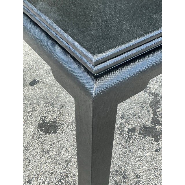 Harrison-Van Horn Vintage Coastal Extendable Grasscloth Game Table For Sale - Image 4 of 11