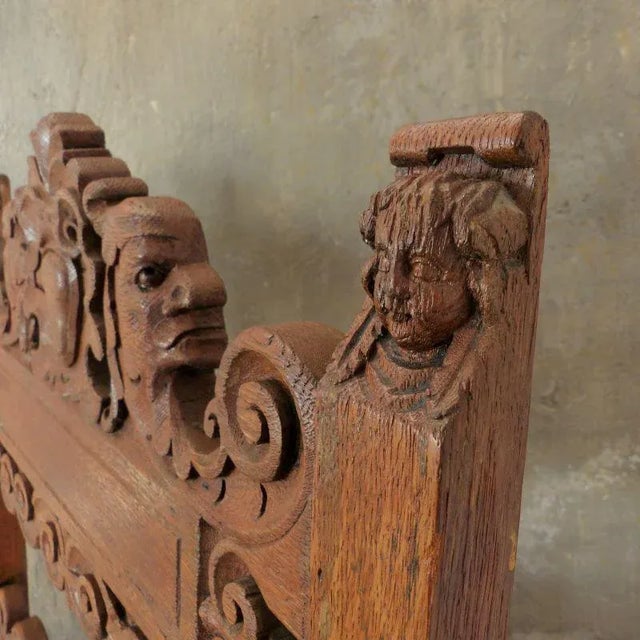 Wood Carved Throne Chair, 1880s For Sale - Image 7 of 11