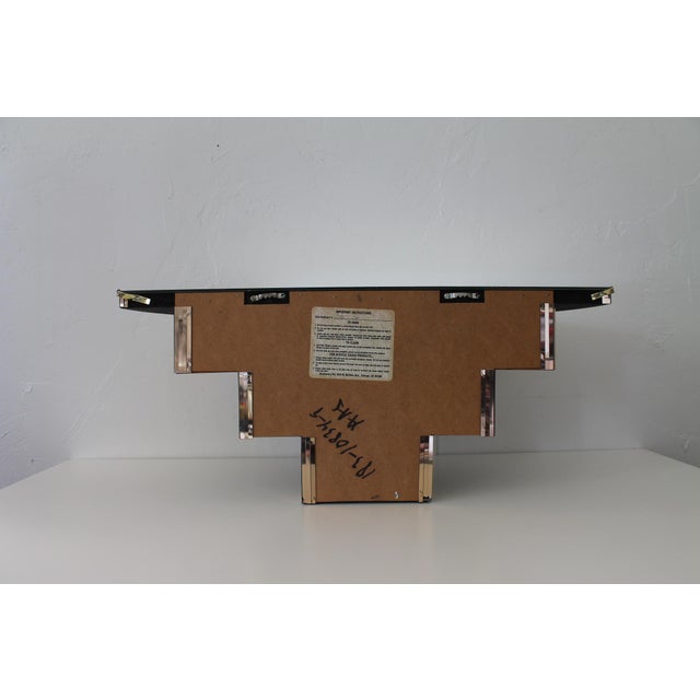 Vintage 70s Disco Console Table, Cascading Demilune Wall Mounted Shelf in Gold For Sale - Image 10 of 18