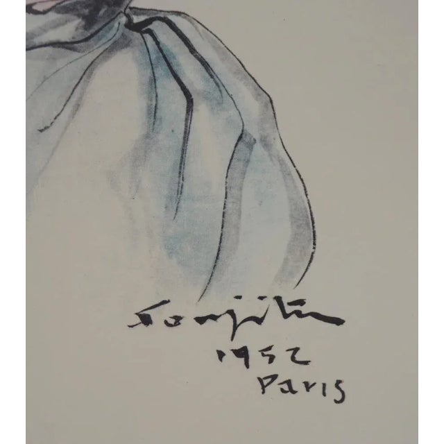 Léonard Tsuguharu Foujita, Girl with a Dress, 1975, Poster For Sale - Image 3 of 10