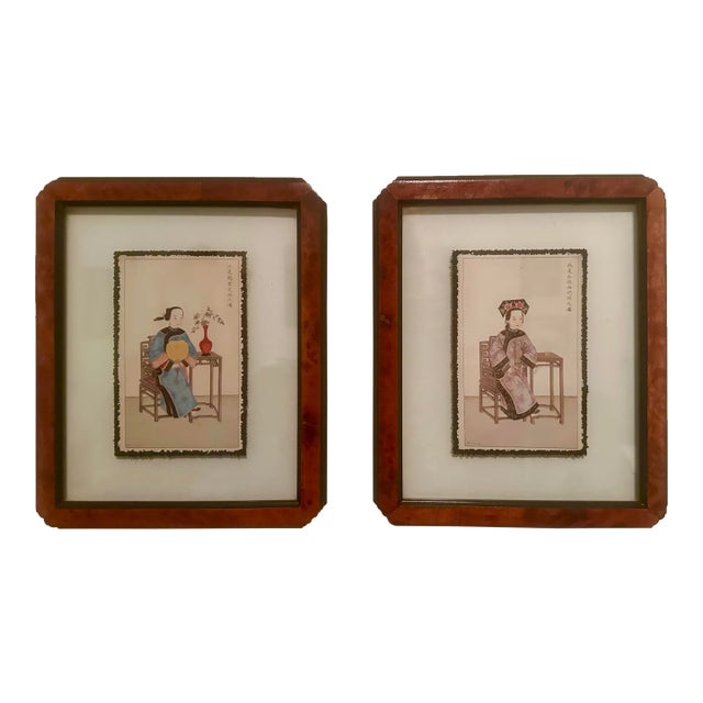 Mid 20th Century Vintage Chinoiserie Soicher-Marin Prints in Floating Frames - A Pair For Sale