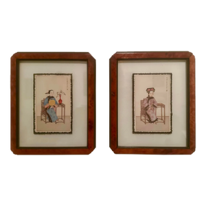 Mid 20th Century Vintage Chinoiserie Soicher-Marin Prints in Floating Frames - A Pair
