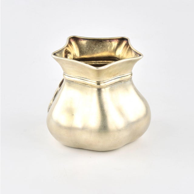 Silver Vase in the Form of a Tied Bag For Sale - Image 3 of 7