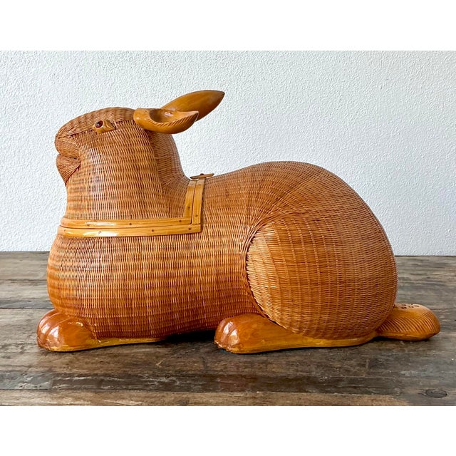 Vintage Shanghai Weave Rabbit For Sale - Image 4 of 12
